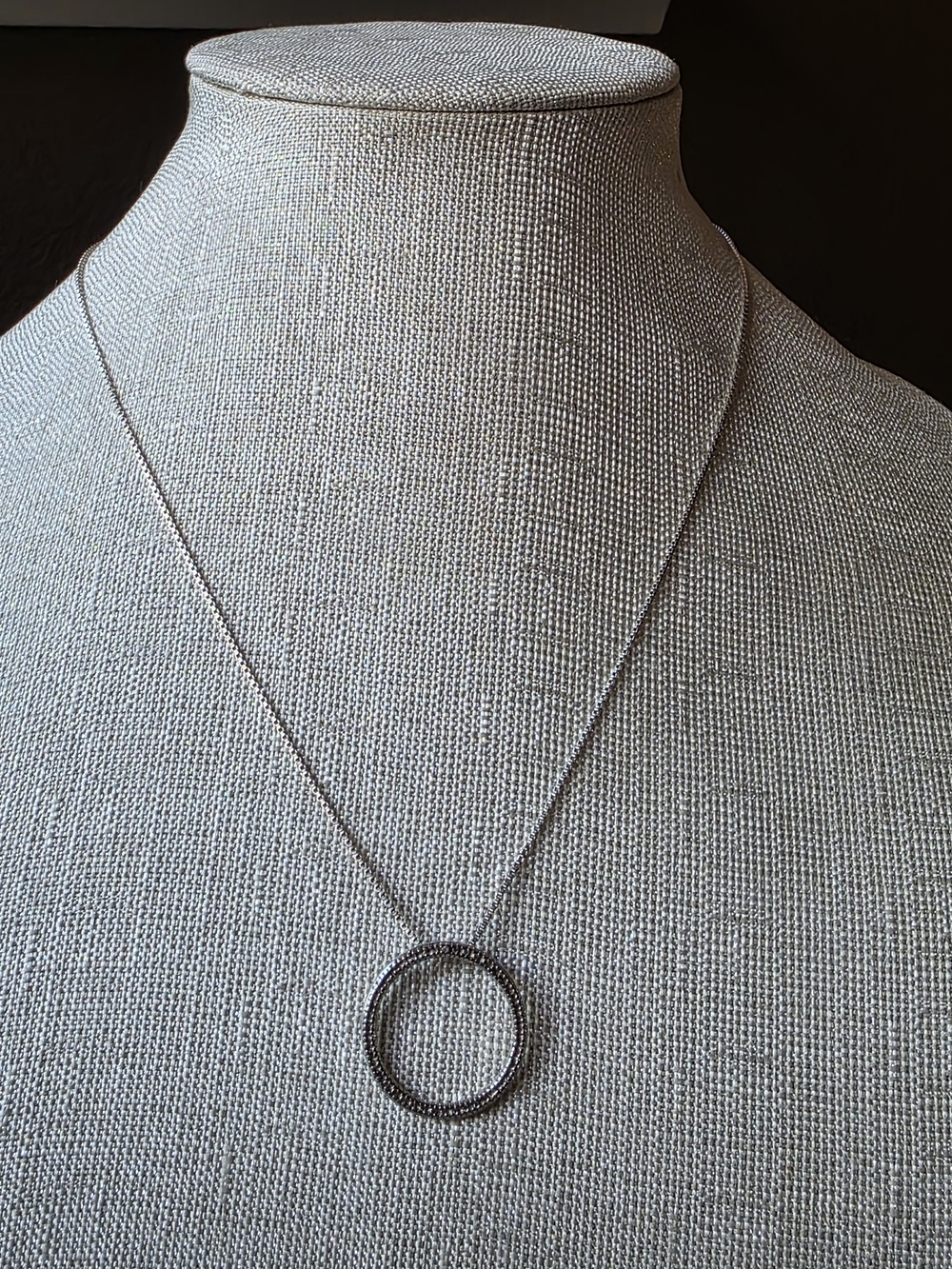 925 sterling silver pave eternity circle pendant 18" necklace - Picture 3 of 16